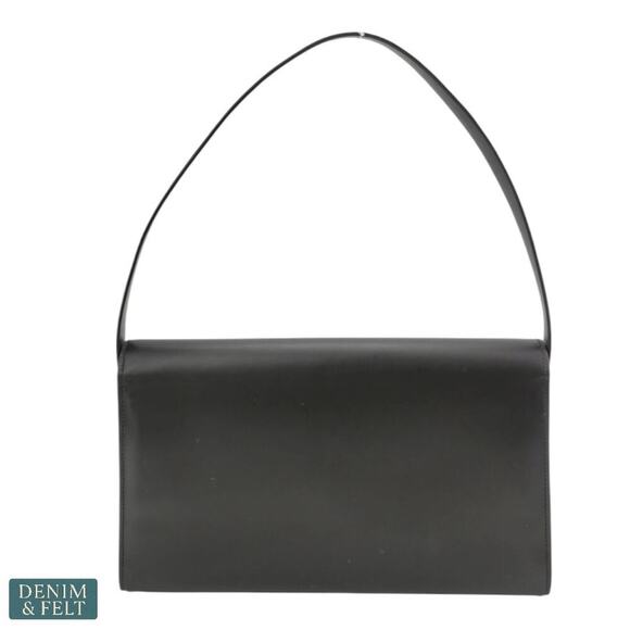 Gucci Vintage Black Smooth Leather Shoulder Bag/Purse 001 3063 G Logo Flap - Picture 2 of 16